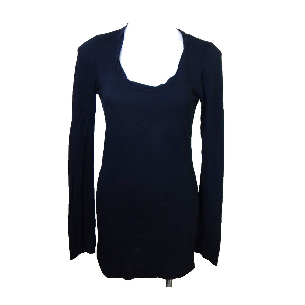 Standard James Perse Top Black Long Sleeve Tunic Tee